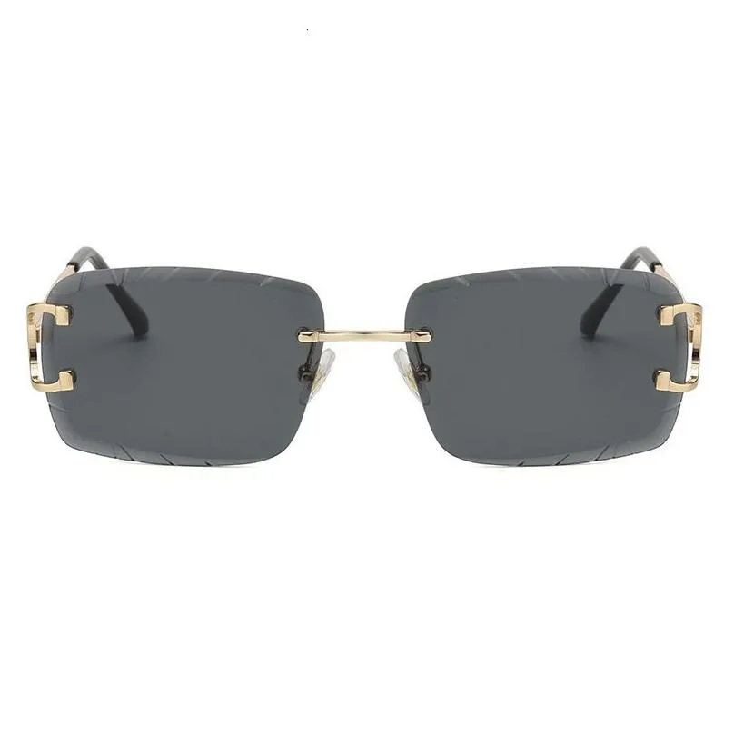 Sunglasses Frames Diamond Cut Luxury Desinger Carter Sun Glasses Vintage Rimless Wire C Shades For Men And Women Lentes De Sol Drop D Dhkmn