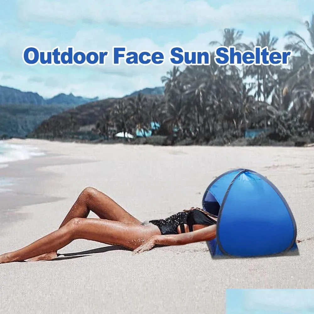 Shelters Portable Outdoor Camping Beach Face Tent Umbrellas Small Awning Mini Head Tent Lightweight Folding UV Protection Sun Shelter