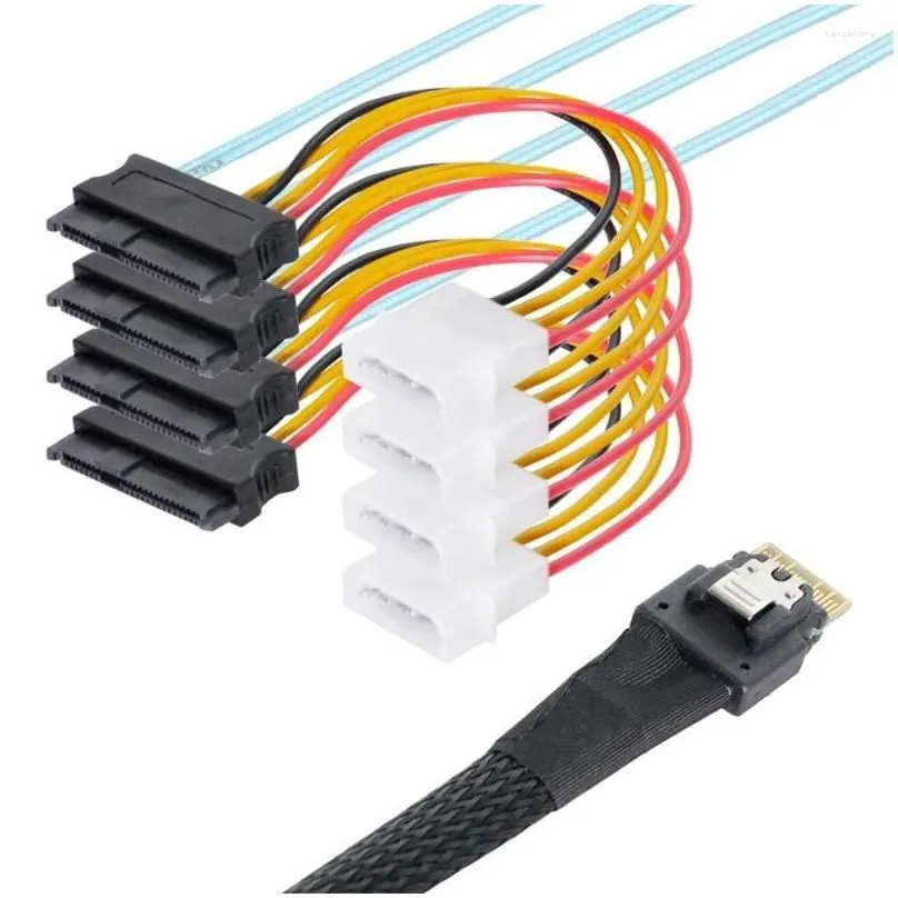 computer cables connectors s slimline sas 4.0 sff-8654 4i 38pin host to 4 29pin target hard disk fanout raid drop delivery computers n