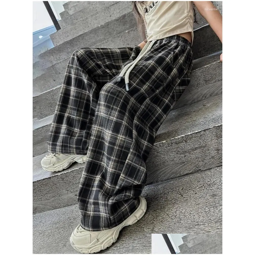 Trousers Girls` Spring Wide-leg Pants 2024 Chinese Children Korean Version Of Children`s Maillard Style Fashion 6-15 Y