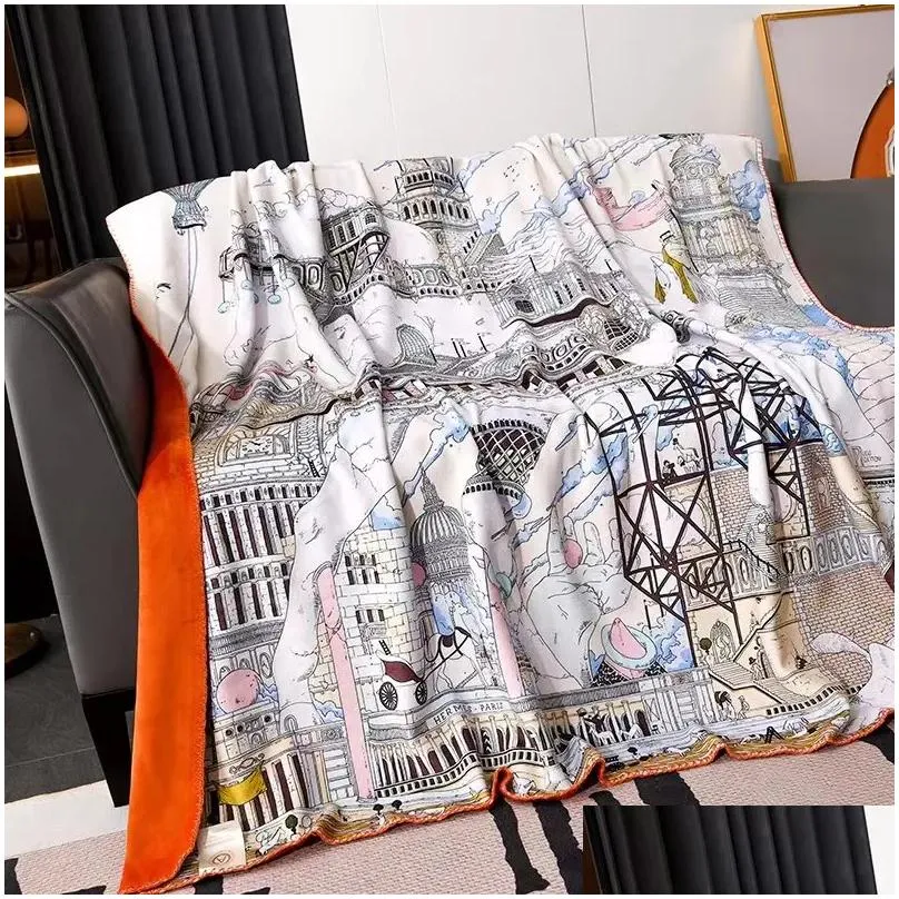 GOOD QUAILTY Luxurious H Red Horse Blanket, Brocade Velvet Double Blanket, multi-function shawl blanket, travel blanket, aircraft blanket, flower blanket