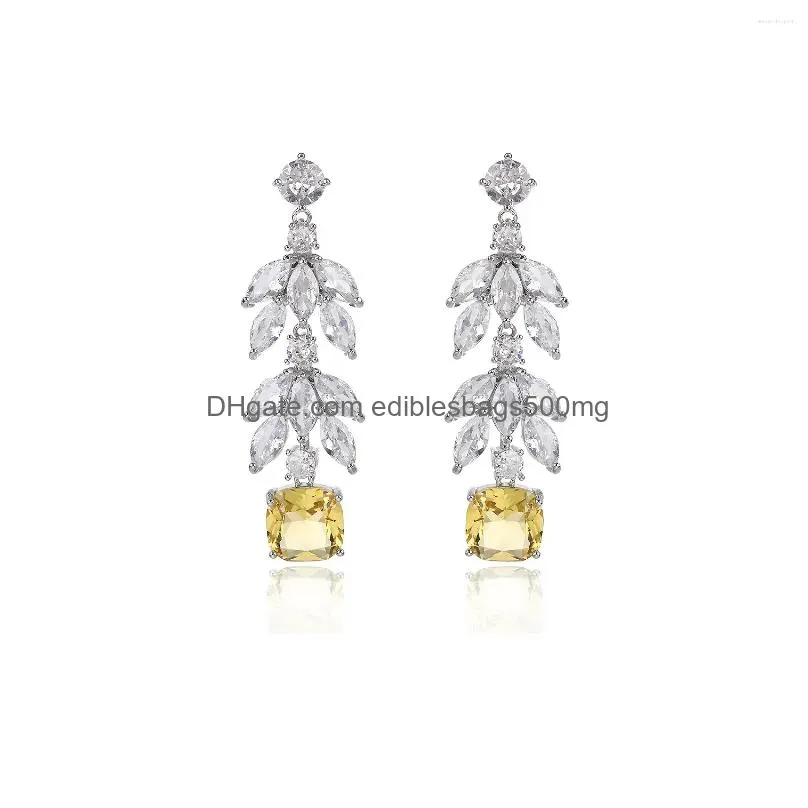 Dangle Chandelier Earrings Cubic Zircon For Wedding Womens Earring Girl Gatherings Jewelry Accessories Ce11851 Drop Delivery Dh51J