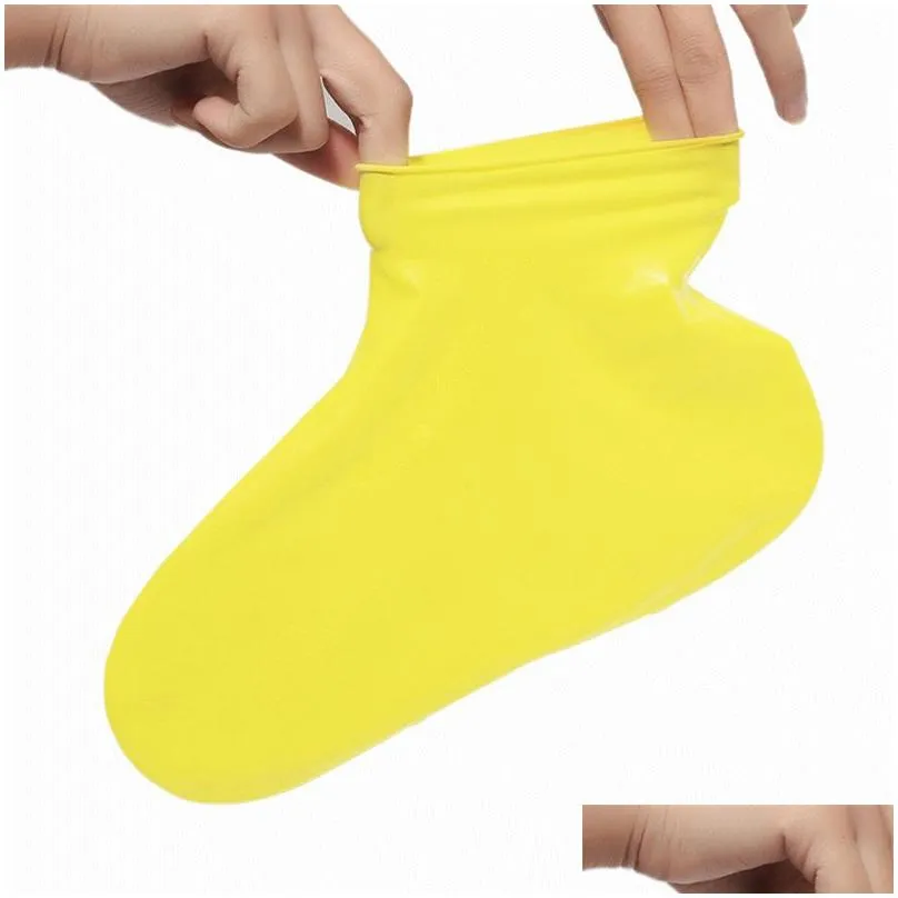 Rain Boots Waterproof Shoe Cover Silicone Unisex Outdoor Waterproof Non-Slip Wear-Resistant Reusable Shoe-Cover