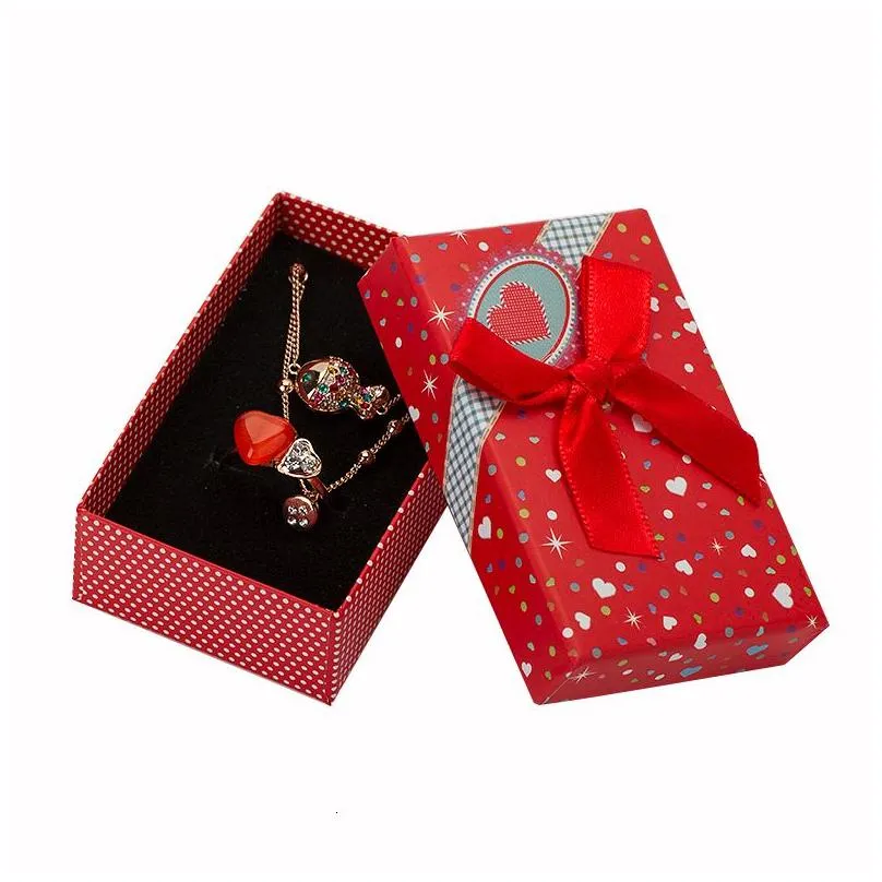 Jewelry Boxes Mti Colors Box 5X8 Cm Sets Display Paper Necklace/Earrings/Ring Packaging Gift 32Pcs/Lot Wholesale Drop Delivery Dhnca