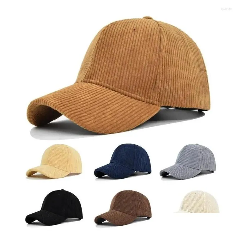 Ball Caps Mens And Womens Baseball Striped Texture Adjustable Buckle Solid Color Long Curl Sun Protection Casual Peaked Cap Drop Deli Dhh7V