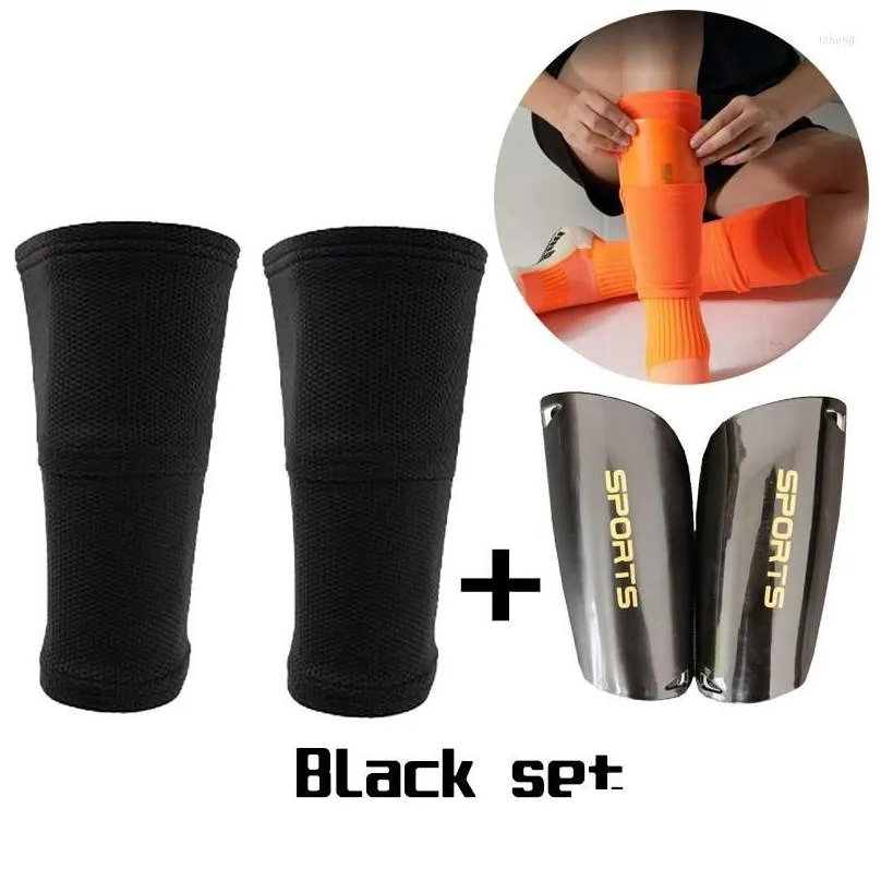 Elbow & Knee Pads 1 Kits Football Shin Guard Adts Kids Socks With Pocket Professional Soccer Leg Er Sleeves Protective Gear 5 Colors D Dh8Gn