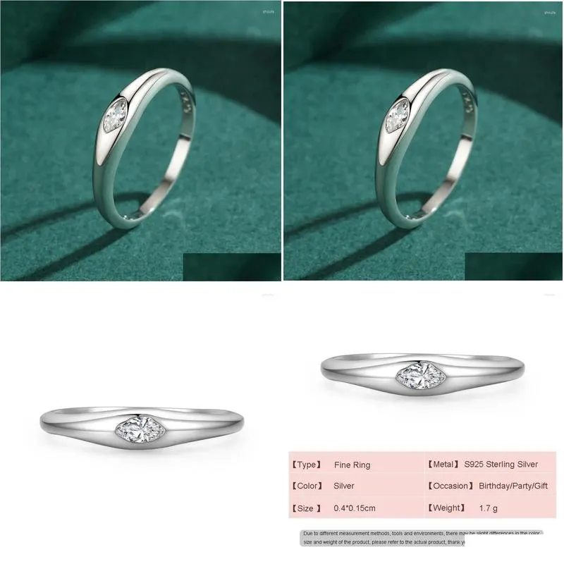 Cluster Rings CYJ Smooth European CZ 925 Sterling Silver Finger Ring For Women Birthday Party Wedding Girl Jewelry