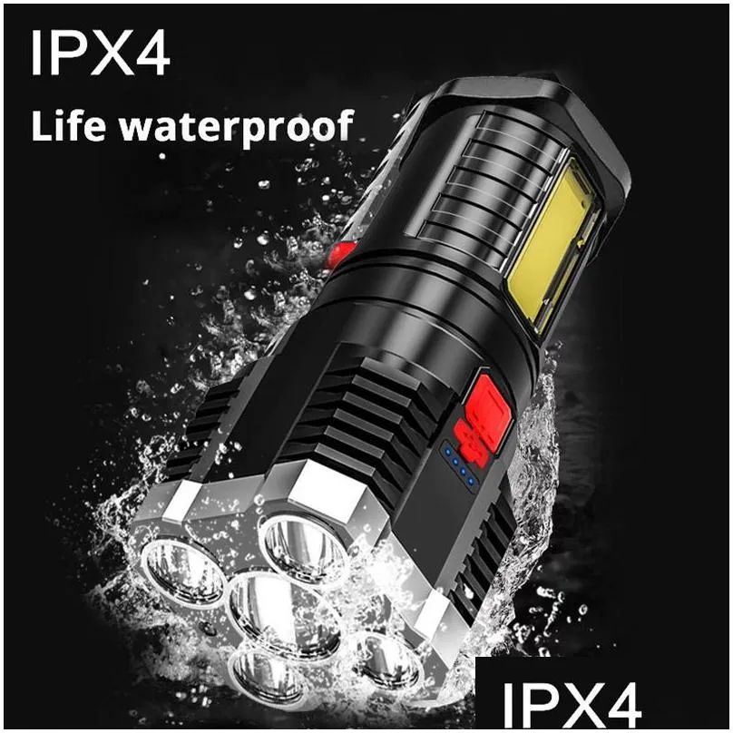 Five-Nuclear Explosion Flashlights Strong Light Rechargeable Highlight Small Xenon Outdoor Multi-Function Flashlight