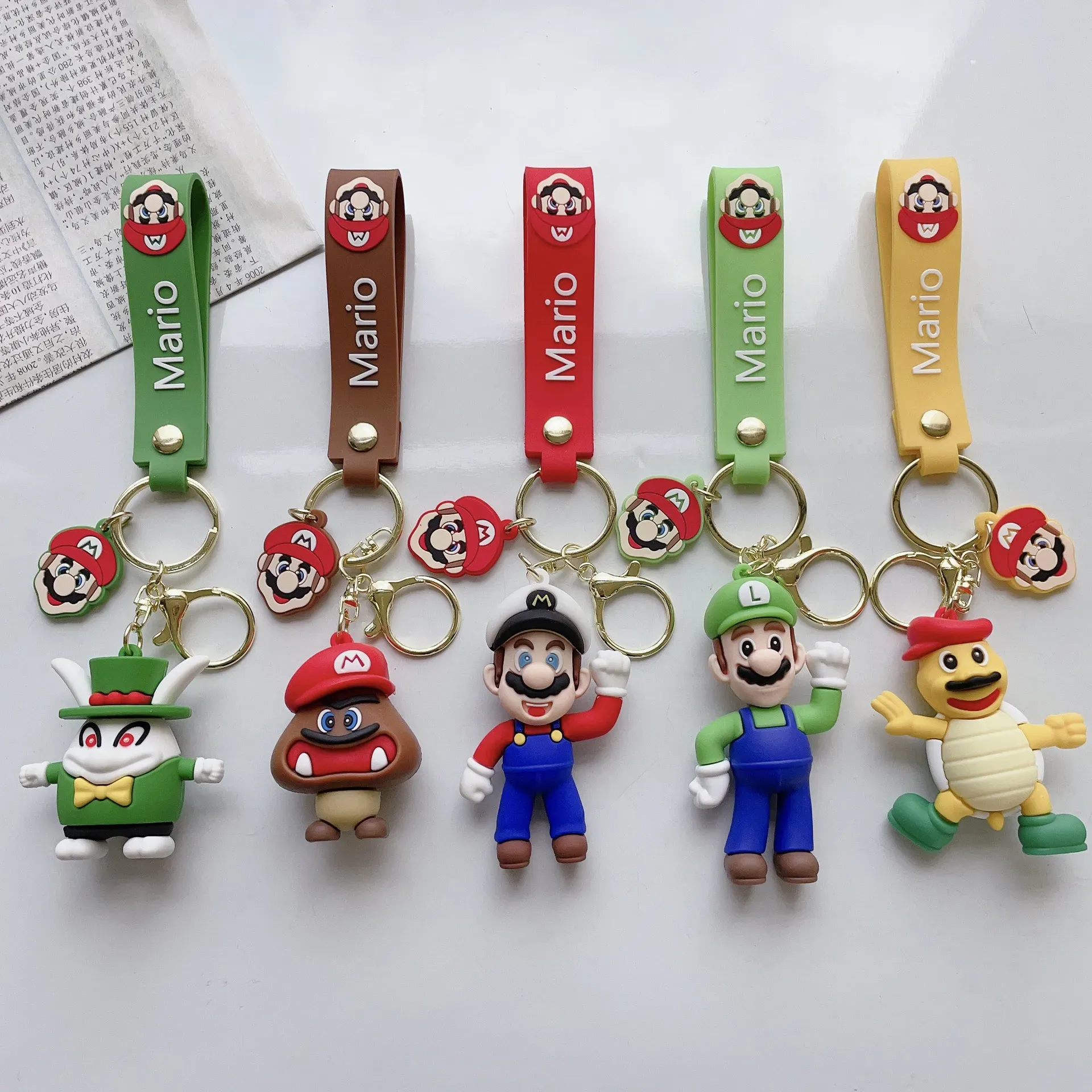19 New Children`s toys super Marie brothers Keychains Pendant
