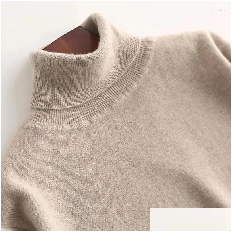 Men`s Sweaters Cashmere Cotton Blend Turtleneck Men Sweater 2024 Autumn Winter Daily High Collar Jumper Jersey Hombre Pull Homme Knit