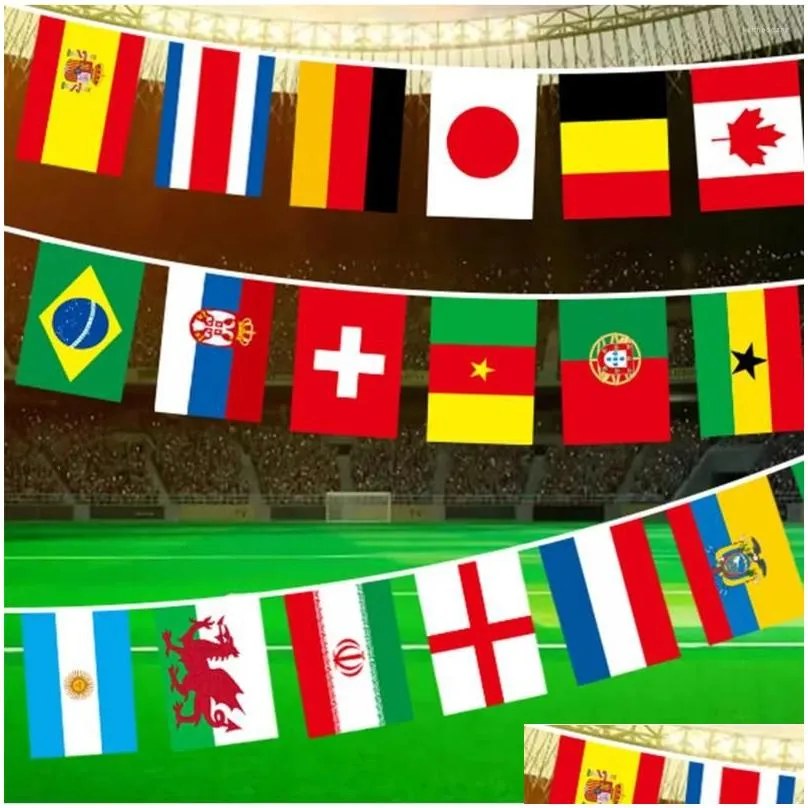 Party Decoration 1 Set Countries String Flag World Flags Pendant International Pull For