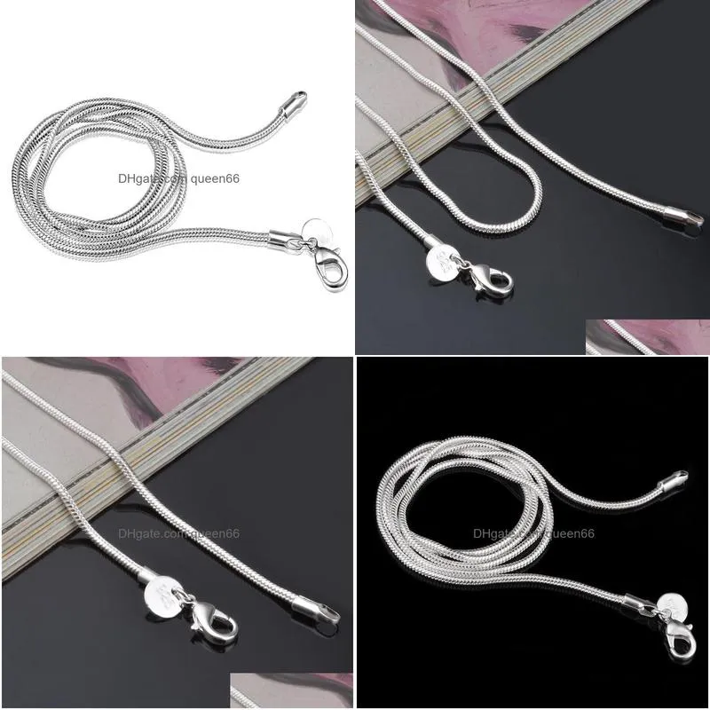 Chains 2Mm 925 Sterling Sier Snake Chain Necklace 16 18 20 22 24 Inch Designer Jewelry Drop Delivery Necklaces Pendants Dhxbh