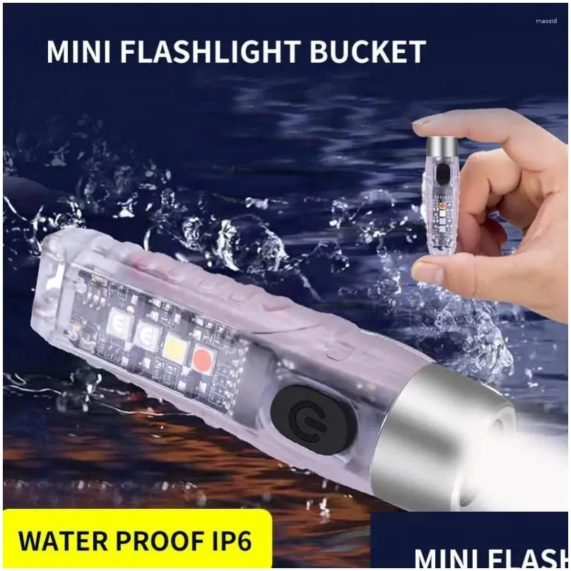 Flashlights Torches Small Household Outdoor Lighting Portable Waterproof 6500k Super Bright Magnetic Mini Led Long-range