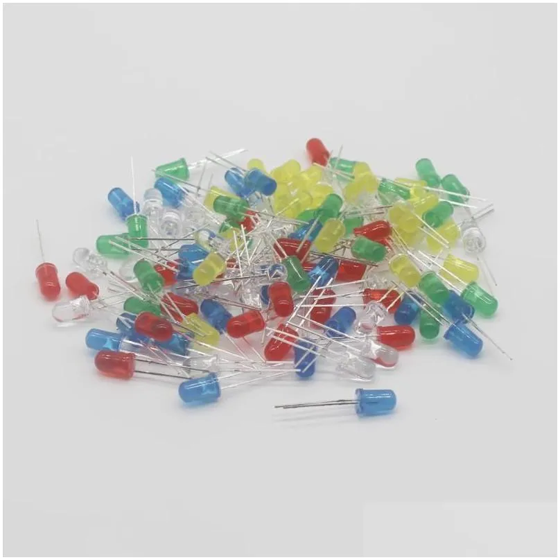 Light Beads 1000Pcs 5Mm Led Diode 5 Mm Assorted Kit White Green Red Blue Yellow Orange Pink Purple Warm Diy Emitting Diodelight Drop Dh1Nj