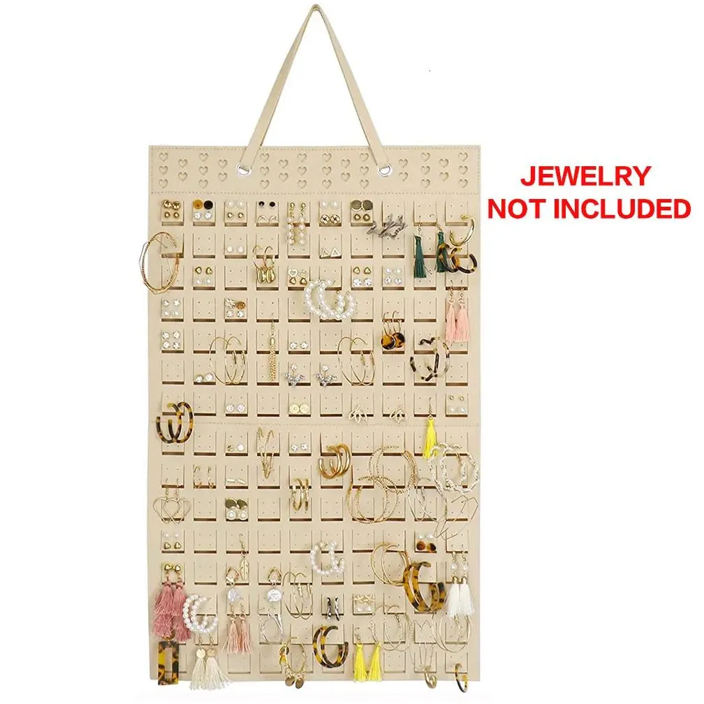 Jewelry Boxes Necklace Organizer Hanging Felt Decorative Wall Mounted Earrings Bracelet Storage Display Holder With 24 Drop Delivery Dhc6C