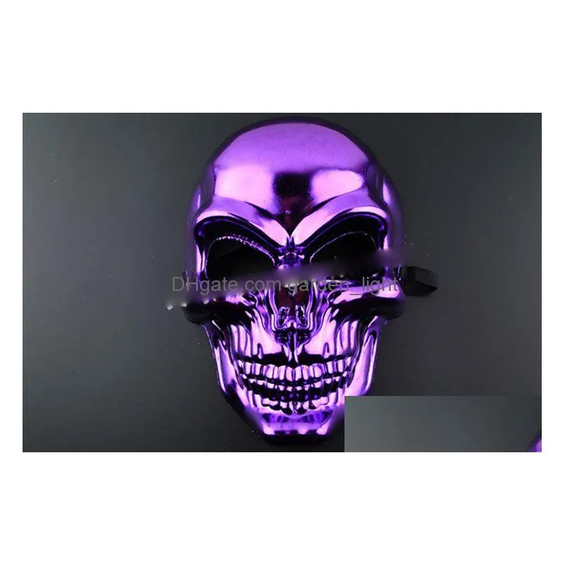  halloween horror mask christmas electroplated taro mask ghost head funny mask party gift 6 colors opp bag5299531