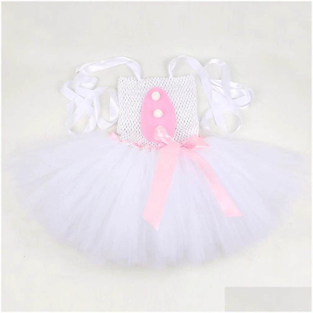 Girl`S Dresses Girls Baby Easter Bunny Tutu Dress For Kids Rabbit Cosplay Costumes Toddler Girl Birthday Party Tle Outfit Holiday Clot Dh3Gn