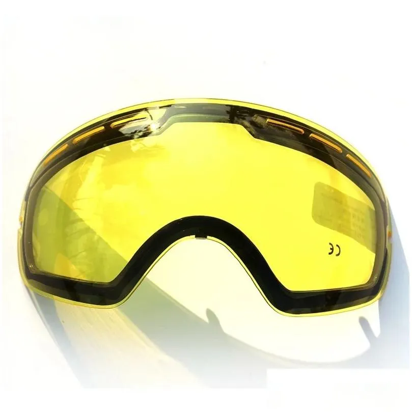 Goggles New COPOZZ brand double brightening lens for ski goggles of Model GOG201 increase the brightness Cloudy night to use(only