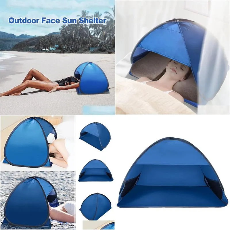 Shelters Portable Outdoor Camping Beach Face Tent Umbrellas Small Awning Mini Head Tent Lightweight Folding UV Protection Sun Shelter