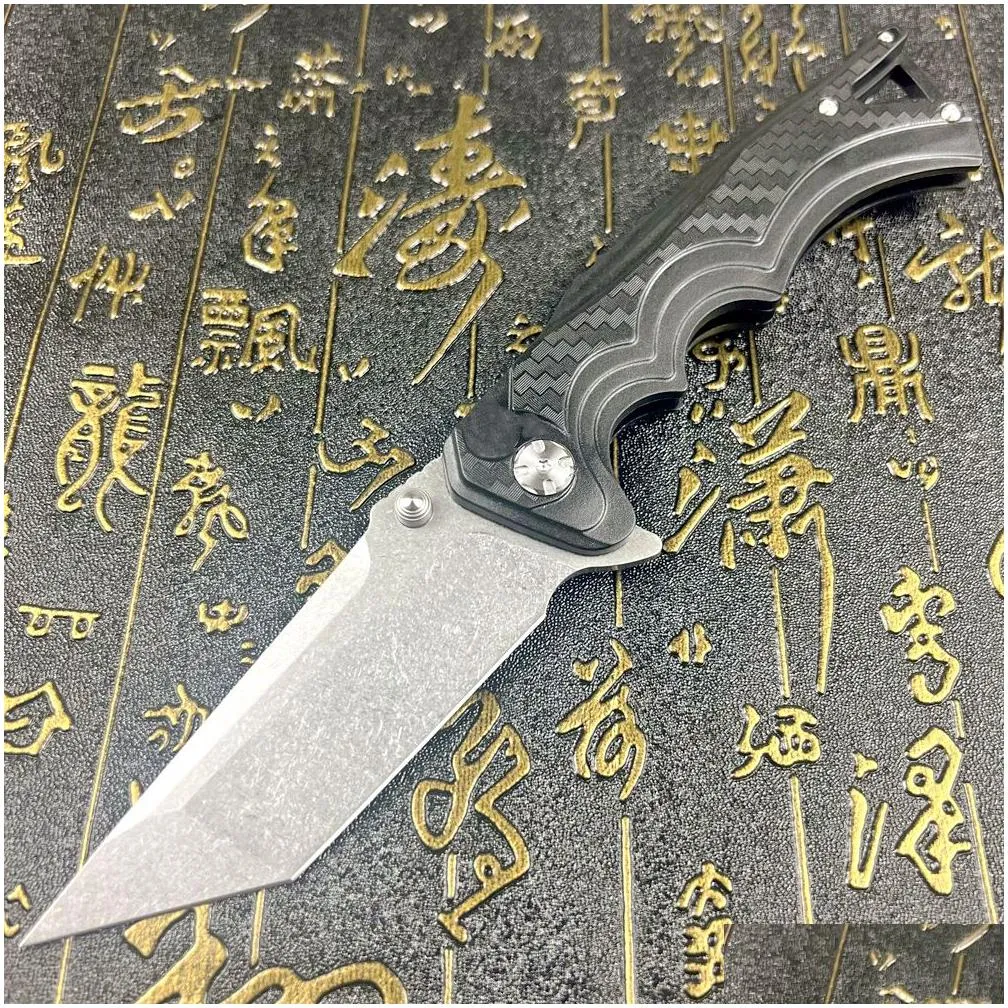 Special Offer A6704 High Quality Flipper Folding Knife 7Cr13Mov Stone Wash Tanto Blade CNC G10 Handle Ball Bearing Outdoor Camping Hiking EDC Folder