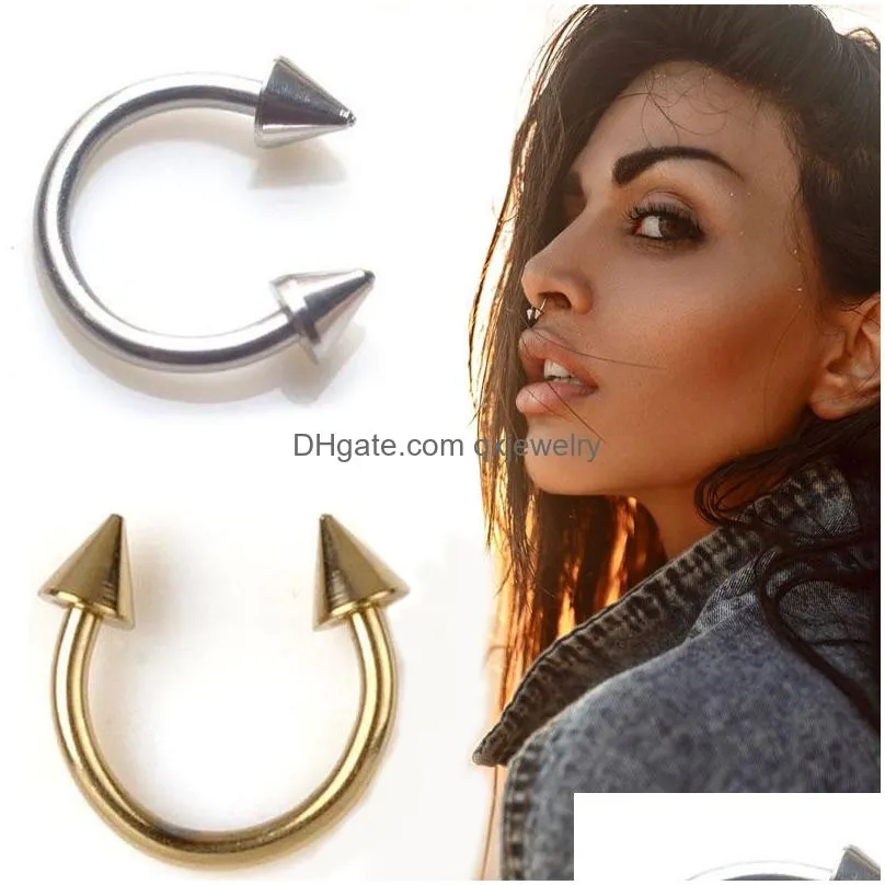 Nose Rings & Studs 316L Medical Hoop Ring Titanium Steel Septum For Men Women Cartilage Earrings Lip Nipple Eyebrow Hip Hop Jewelry D Dhz6U