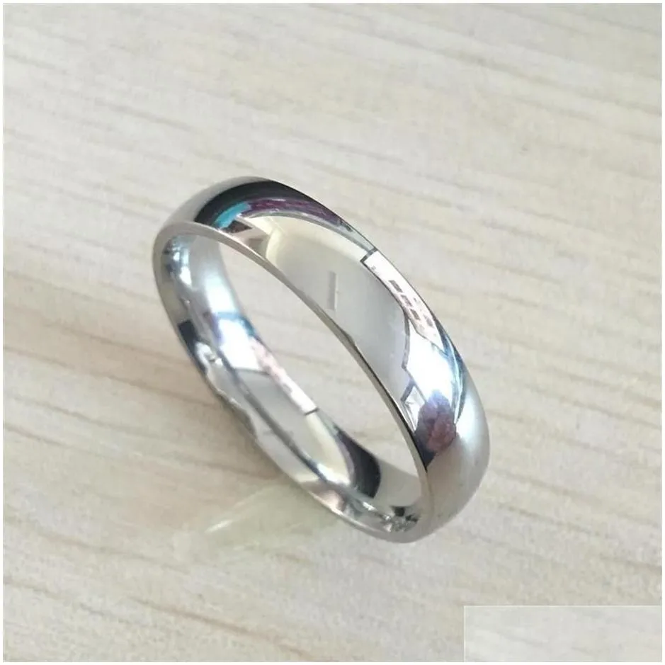 Classic male Real white Gold Color 6mm Titanium Steel Women Men Wedding silver Ring Top Quality Do not fade Lovers Wedding Jewelry279w
