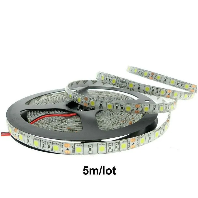 dc 12v 5m 300led ip65 ip20 not waterproof 5050 smd rgb led strip light 3 line in 1 high quality lamp tape for home lighting