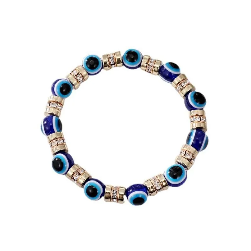 gold evil eye bracelets charm turkish lucky blue eyes beads strands for women men couple lover handmade fashion bangle friendship jewelry gifts pulseras