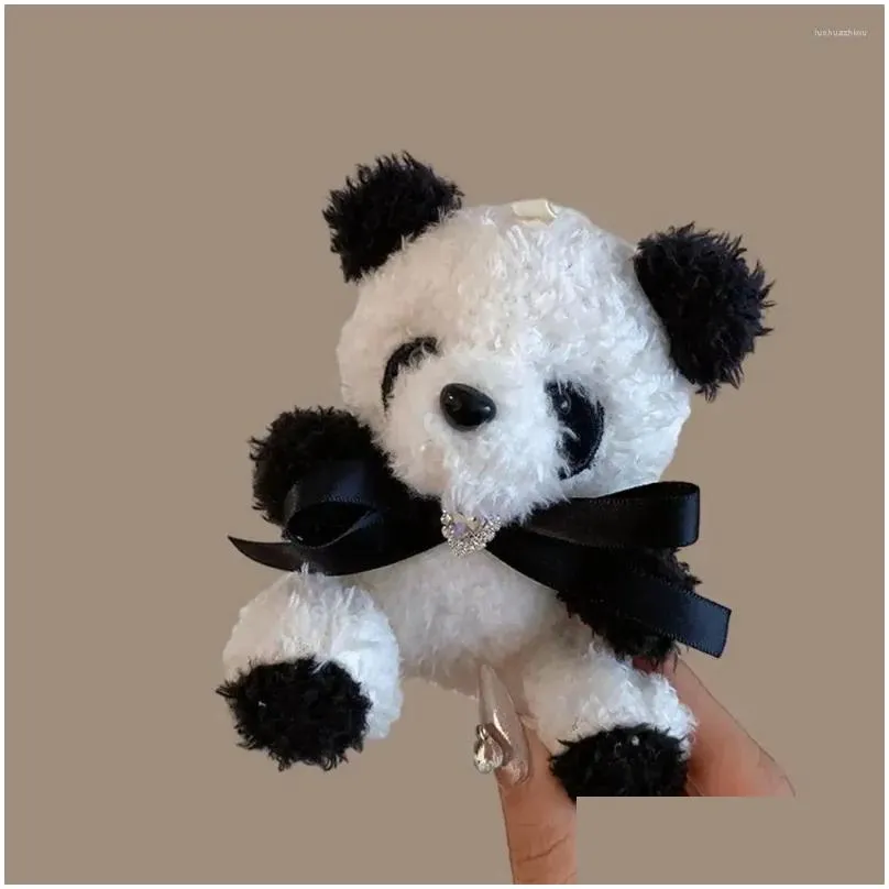 Hair Accessories Doll Plush Panda Rope Ring Ponytail Holder Bracelet Pearl Elastic Band Girls