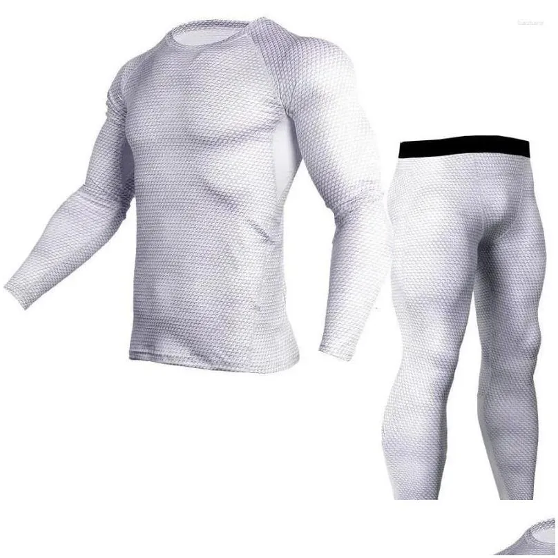 Men`s Thermal Underwear 2024 Rashguard MMA Compression Clothing Suit Tops & Tees Base Layer Leggings Men Bodybuilding Crossfit T-Shirt