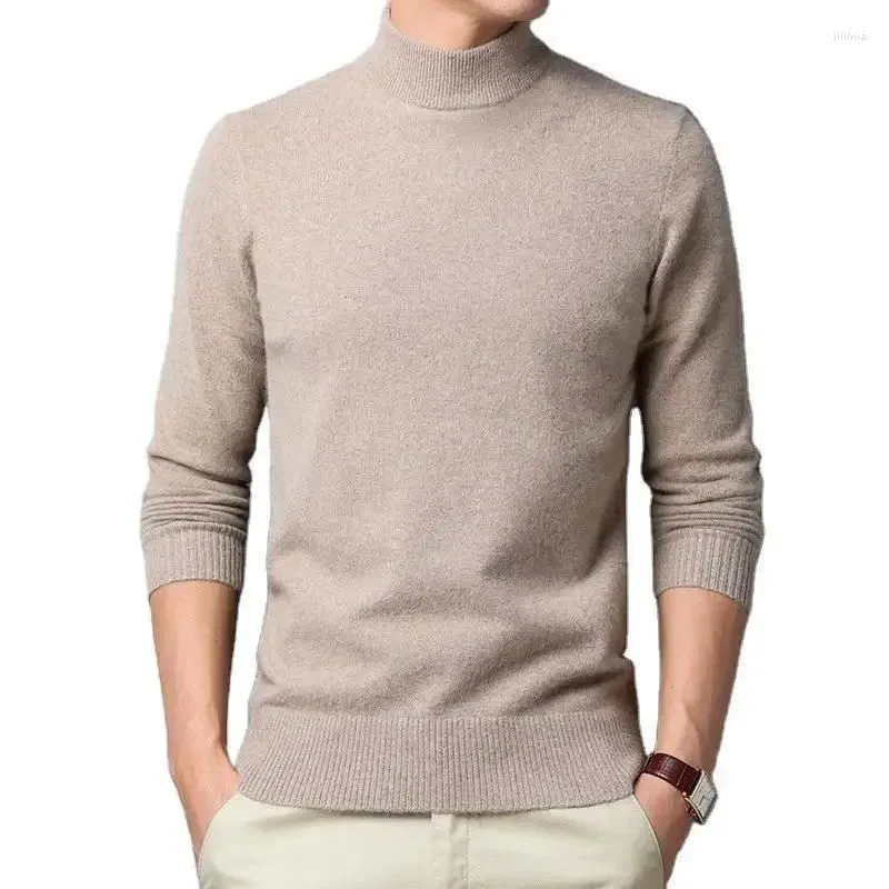 Men`s Sweaters Half Turtleneck Cashmere Pullover Men Sweater Clothes For 2024 Autumn Winter Sueter Hombre Robe Pull Homme Hiver Mens