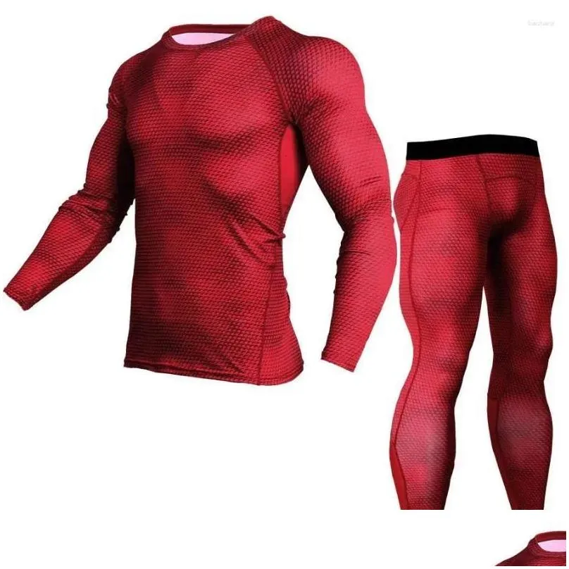 Men`s Thermal Underwear 2024 Rashguard MMA Compression Clothing Suit Tops & Tees Base Layer Leggings Men Bodybuilding Crossfit T-Shirt