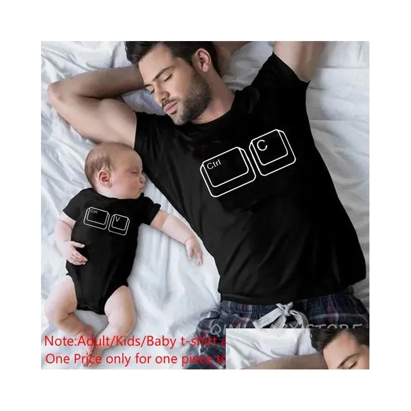 Family Matching Outfits Clothes Ctrlc And Ctr Father Son T Shirt Look Dad T-Shirt Baby Bodysuit Gift Drop Delivery Dhflk