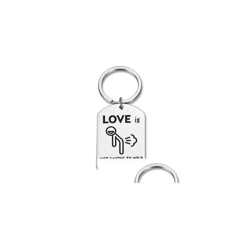 european and american stainless steel jewelry couple keychain gift necklace couple cartoon abstract love christmas gift