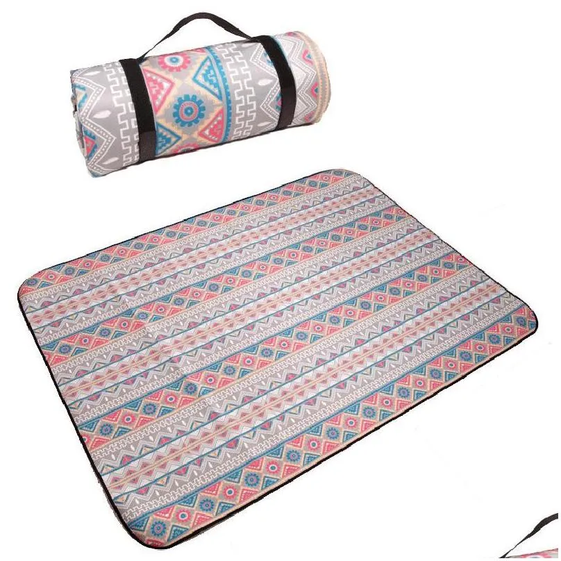 Blanket Outdoor Picnic Mat Carpets  Style Portable Waterproof Beach 200X150Cm Drop Delivery Home Garden Textiles Dhoil