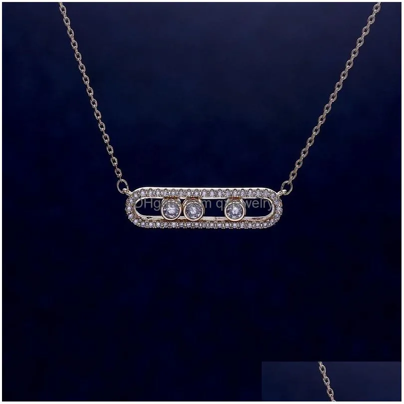 Pendant Necklaces 2022 Fashion Luxury Mother White Move Stone Wedding Long Chain New Energy Necklace For Woman1702277 Drop Delivery Je Dhijx