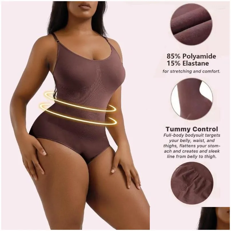 Women`S Shapers Womens Women Bodyshaper Knee High Compression Postpartum Use Slimming Sheath Fajas Colombianas Bbl Post Op Supplies D Dhfhr
