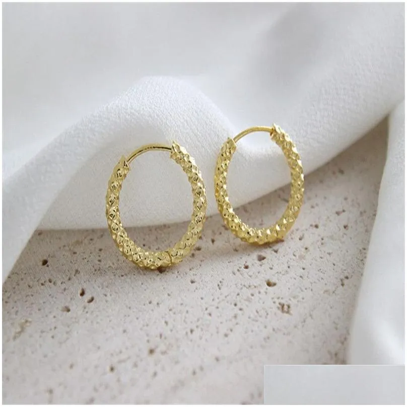 100% 925 Sterling Silver Geometric Floral Hoop Earrings For Women White Gold /18K Gold Color Circle Earring Fine Jewelry