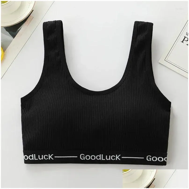 Yoga Outfit Letter Sports Cotton Bra For Women Fitness Running Top Push Up Tops Ladies Sportswear 9-18T No Wire
