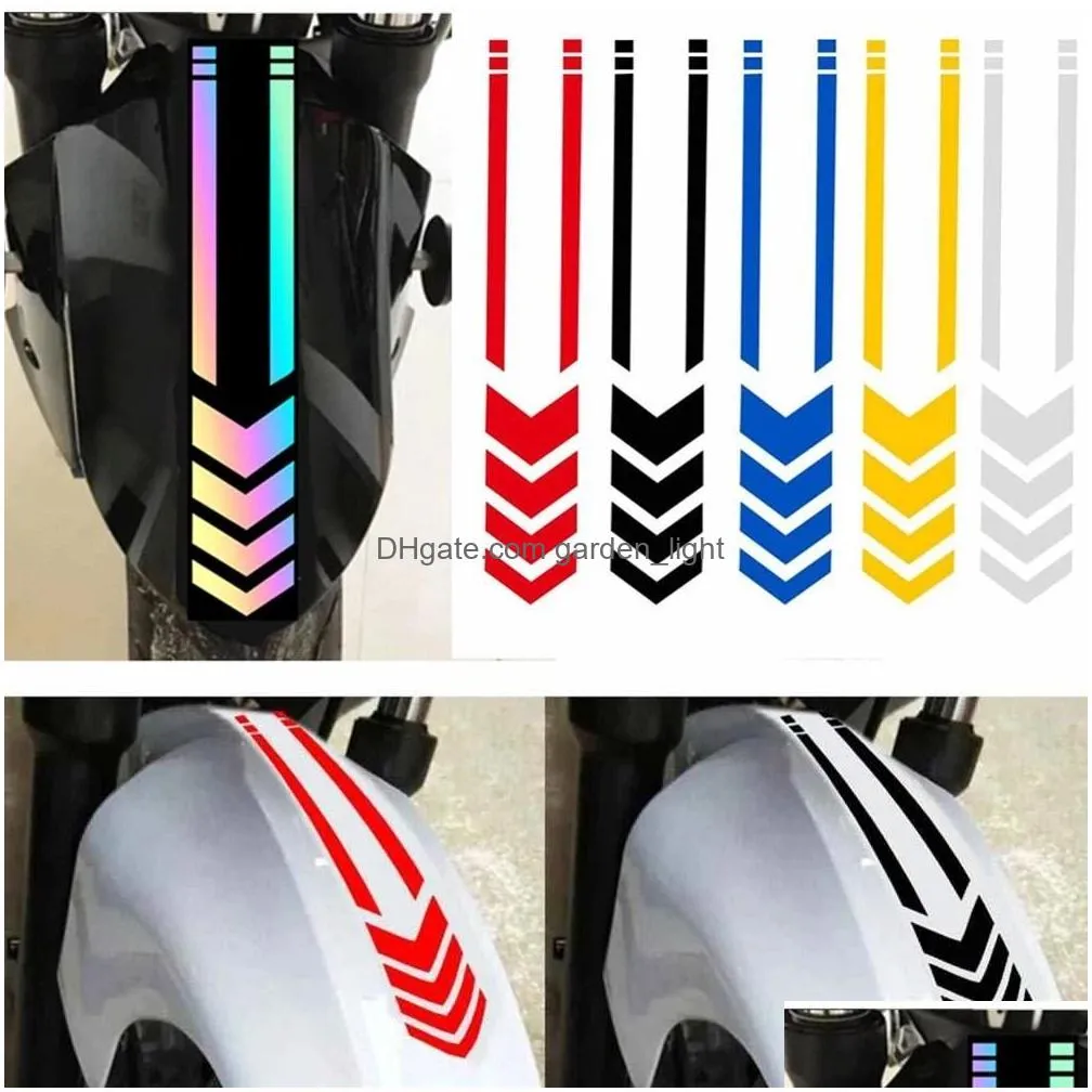 Other Festive Party Supplies Personalized Motorcycle Fender Car Sticker Reflective Arrow Line Warning Electric Vehicle Vinyl Decal Dha3P