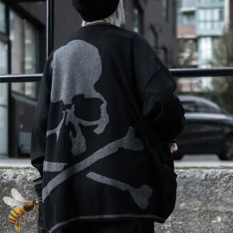 Men`s Sweaters Mastermind Sweater Cardigan Men Women High Quality Cotton Skeleton Skull Japan MMJ