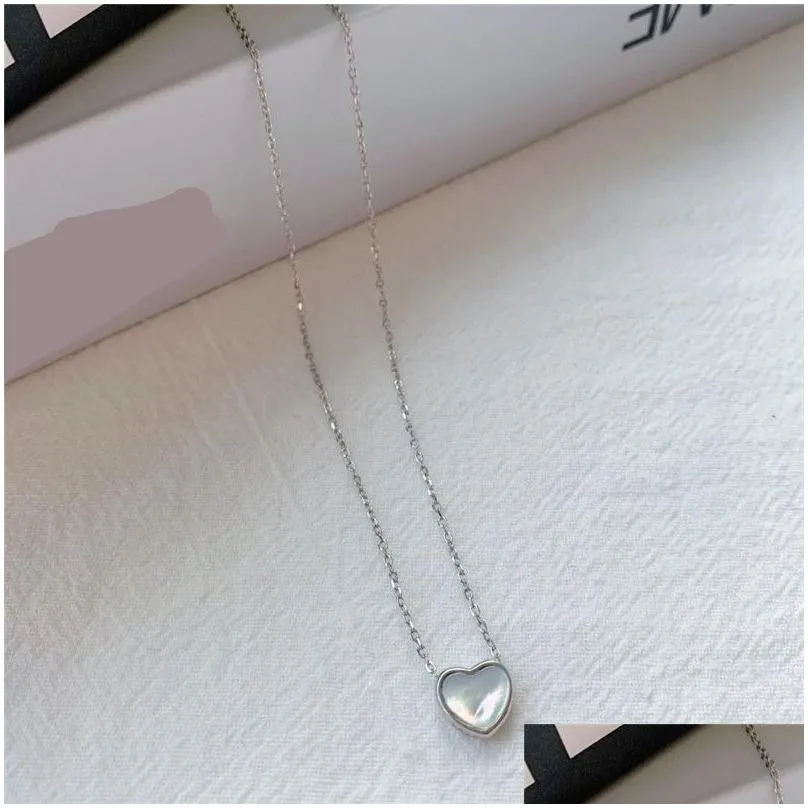 Pendant Necklaces Fashion Moonstone Heart Necklace Designer Gold Chain Woman Real 925 Sterling Sier Jewelry Pendnats Choker For Teen Dhvae