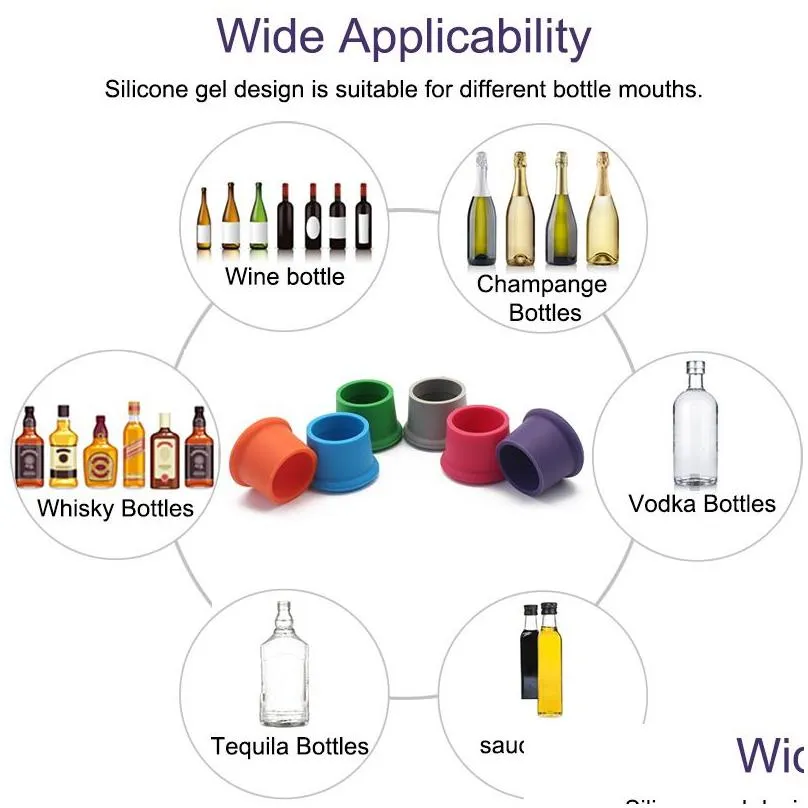 14 Color Reusable Silicone Wine Stoppers Airtight Seal Glass Corks Beverages Beer Champagne Bottles Stopper Caps Cover Wine Saver For Corks to Keep Wine