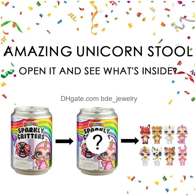  style poopsie slime surprise unicorn sparkly critters cans kids squeeze shaky unicorn figure toys birthday gifts8870506