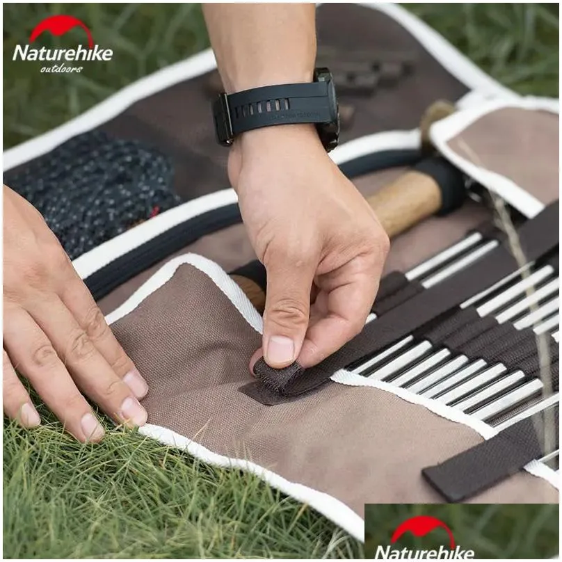 Shelters Naturehike Outdoor Camping Equipment stake Storage Bags Tent Accessories Hammer Wind Rope Tent Pegs Nails Storage Bag
