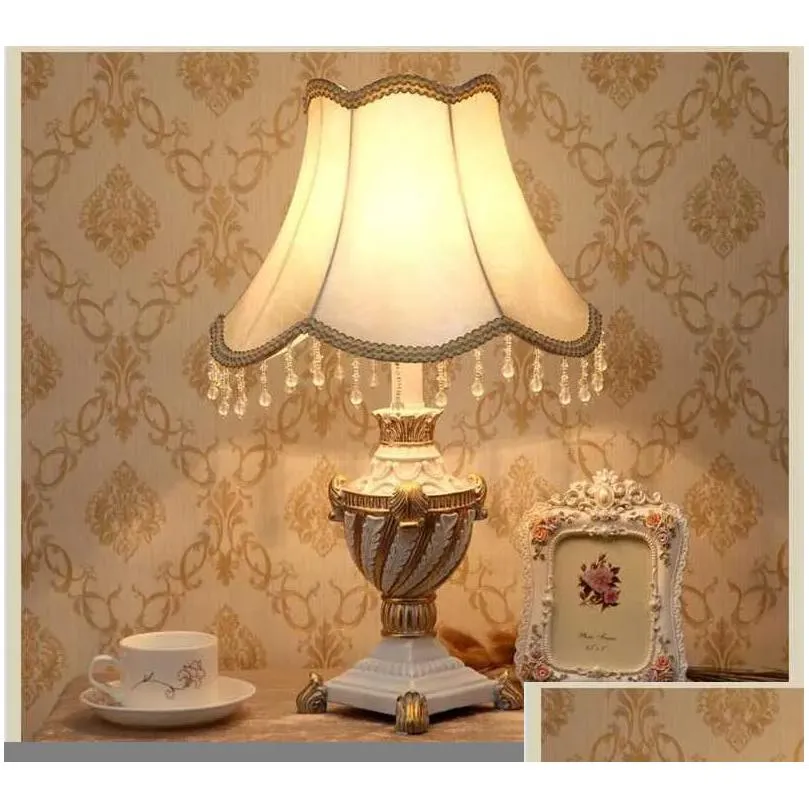 Table Lamps Nordic Princess Vintage Lamp Lamparas De Mesa Para El Dormitorio Light For Living Room Bedroom Decor Resin Fixtures Drop Dhult