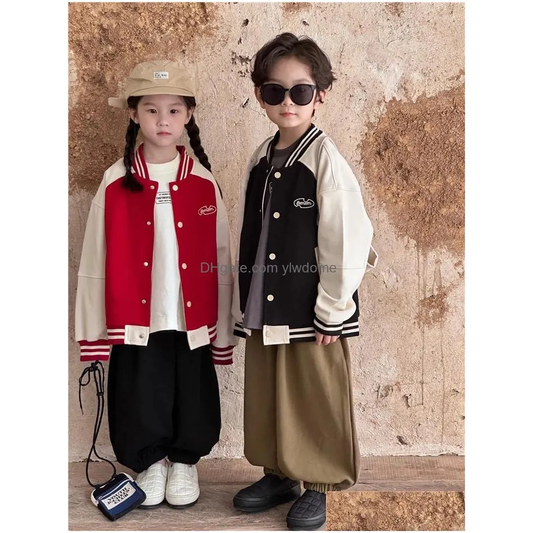 Jackets 2024 Spring Autumn Korean Style Childrens Coat For Boys Girls Comfortable Fashion Casual Jacket Classic Retro Top Drop Delive Dhk9L
