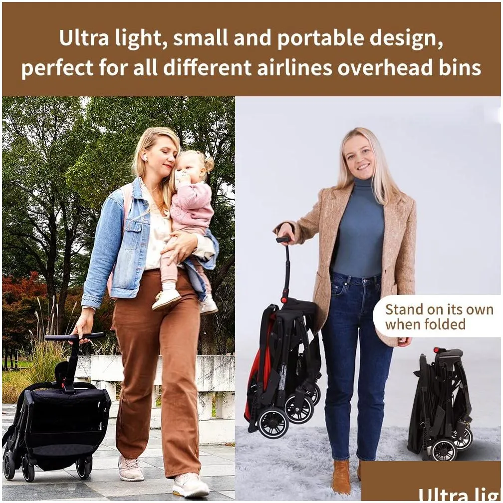 Strollers# Compact Umbrella Stroller For Airplane One-Hand Folding Baby Newborn Infant W/Adjustable Backrest/ Drop Delivery Baby, Kids Otmzj