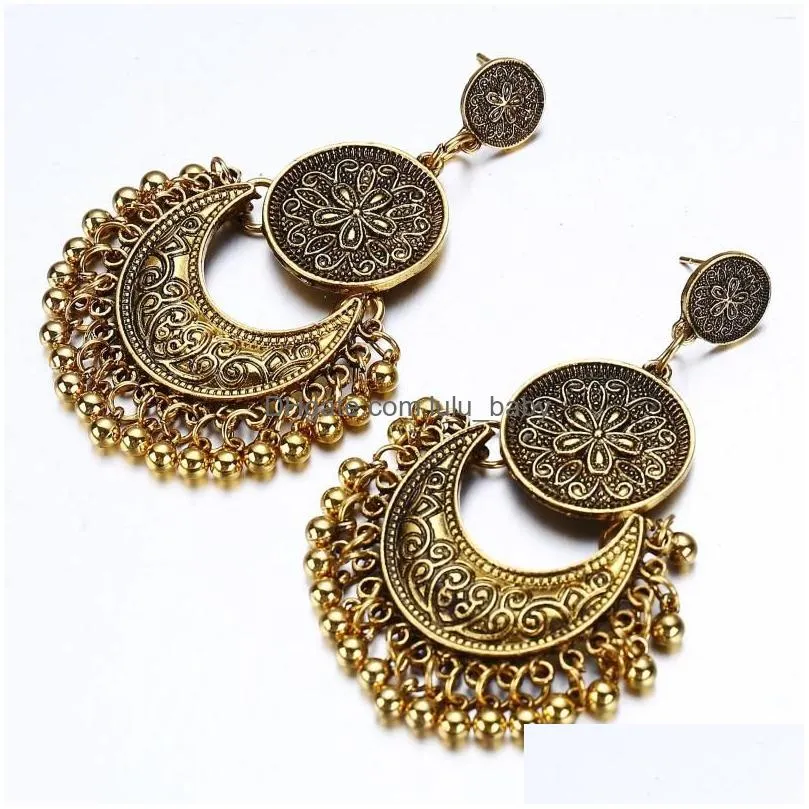 dangle earrings vintage ethnic gypsy boho tassel for women ladies drop brincos jewelry 2023