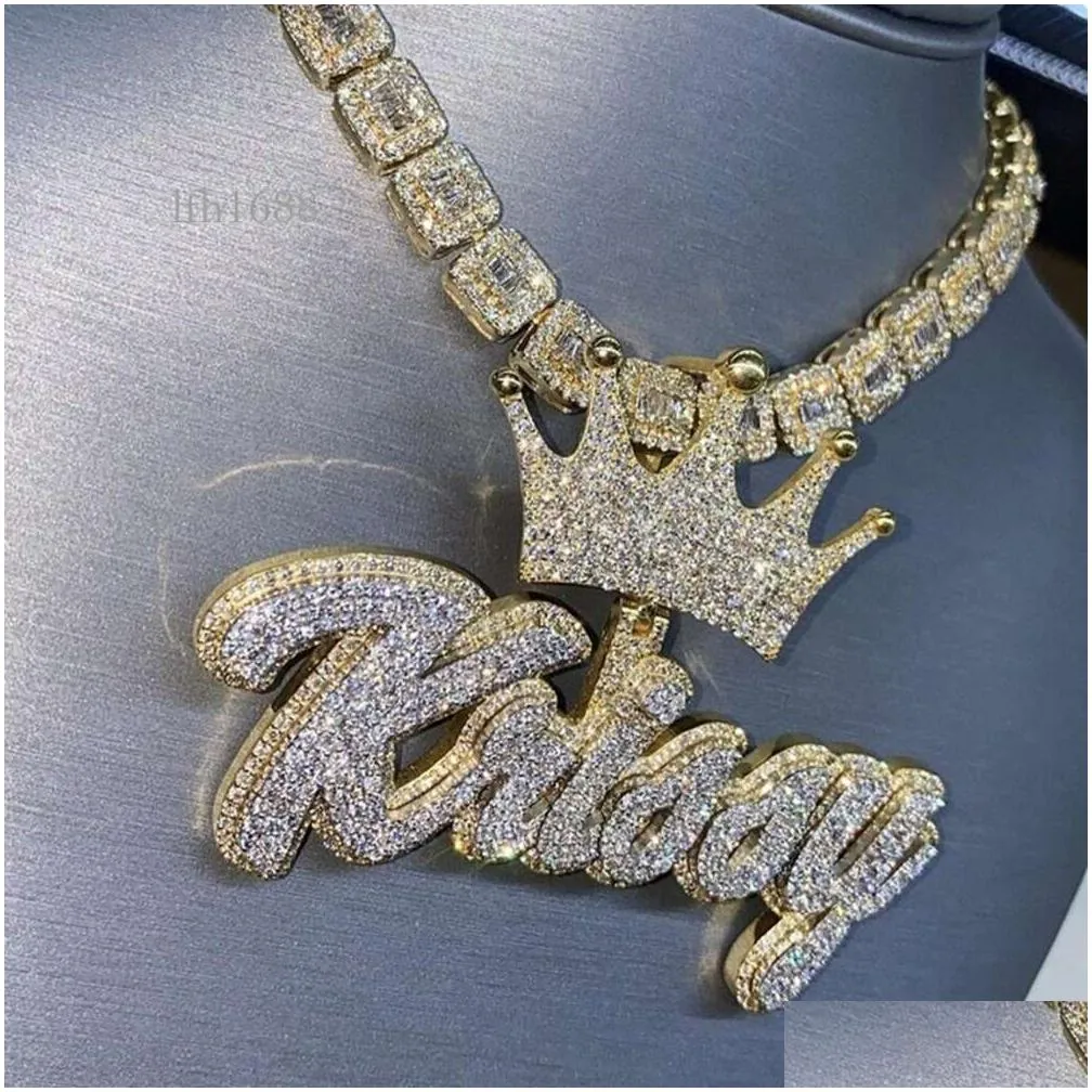 Custom Bust Down Iced Out Gra Certificate Lab Diamond Vvs Moissanite Diamond Custom Name Necklaces